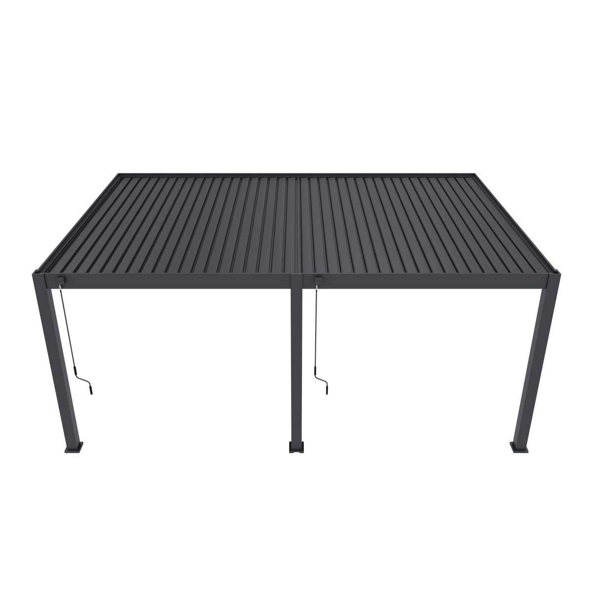 Orion Premium muurbevestiging lamellen overkapping 400x600 cm handmatig - Antraciet