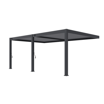 Orion Premium muurbevestiging lamellen overkapping 400x600 cm handmatig - Antraciet