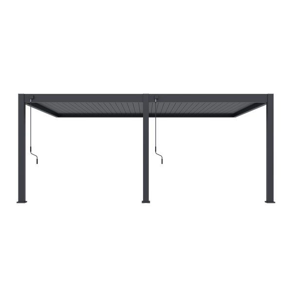 Orion Premium muurbevestiging lamellen overkapping 400x600 cm handmatig - Antraciet