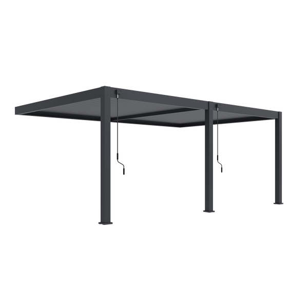 Orion Premium muurbevestiging lamellen overkapping 400x600 cm handmatig - Antraciet