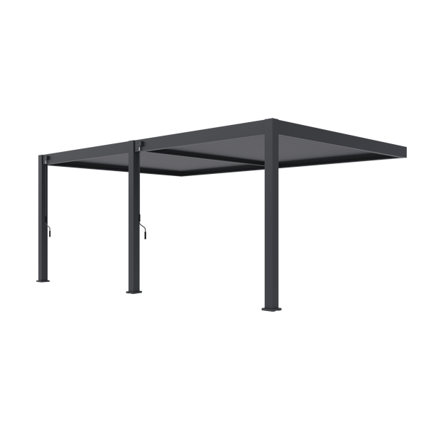 Orion Premium muurbevestiging lamellen overkapping 400x600 cm handmatig - Antraciet