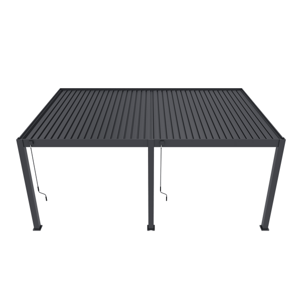 Orion Premium muurbevestiging lamellen overkapping 400x600 cm handmatig - Antraciet