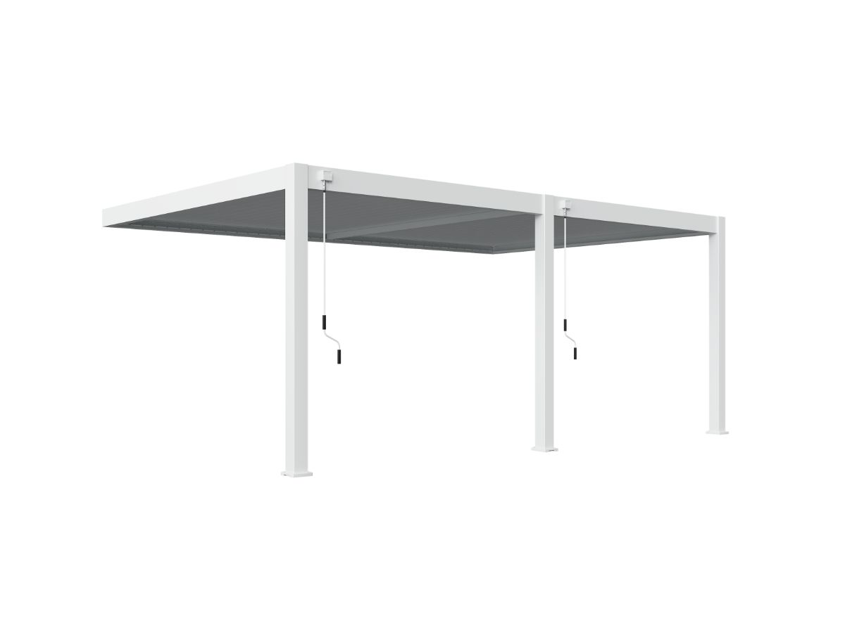 Orion Premium muurbevestiging lamellen overkapping 400x600 cm handmatig - Wit