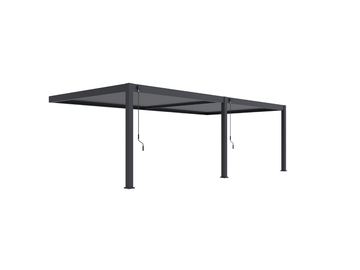 Orion Premium muurbevestiging lamellen overkapping 400x800 cm handmatig - Antraciet