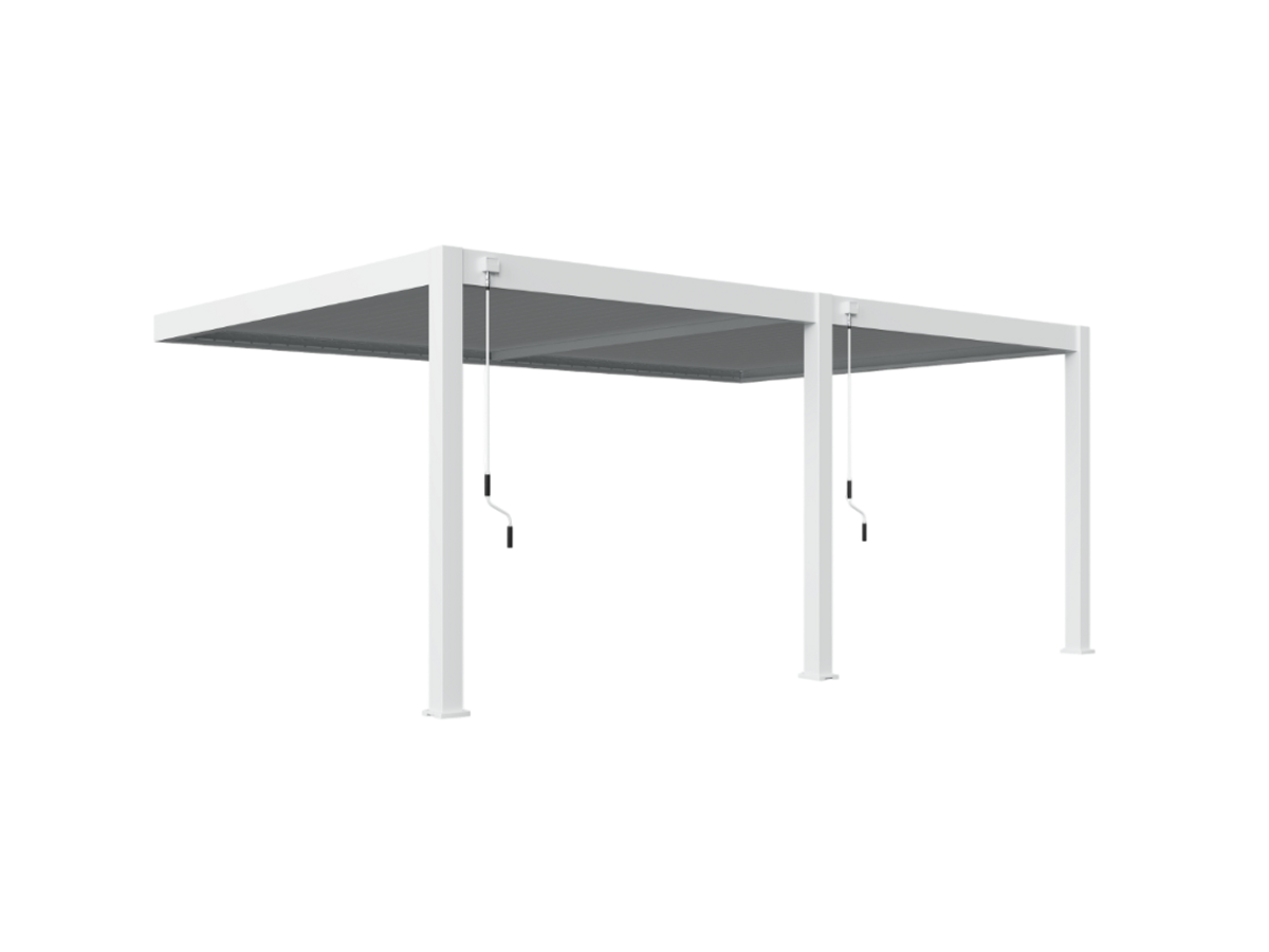 Orion Premium muurbevestiging lamellen overkapping 400x800 cm handmatig - Wit