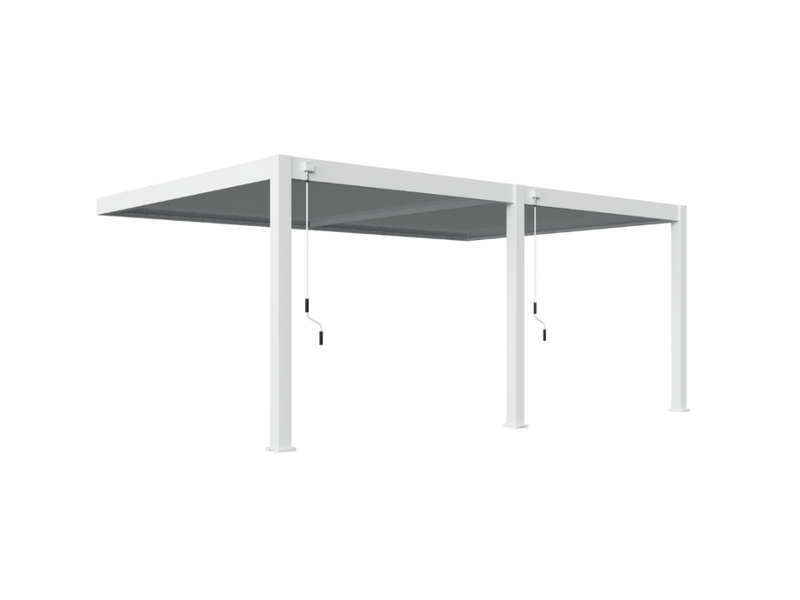 Orion Premium muurbevestiging lamellen overkapping 400x800 cm handmatig - Wit