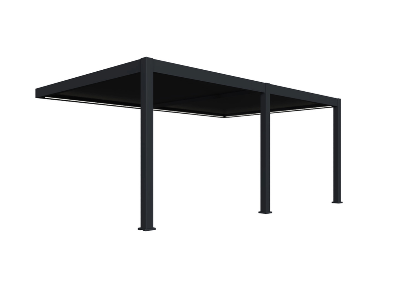 Orion Premium muurbevestiging lamellen overkapping 400x600 cm elektrisch - Antraciet