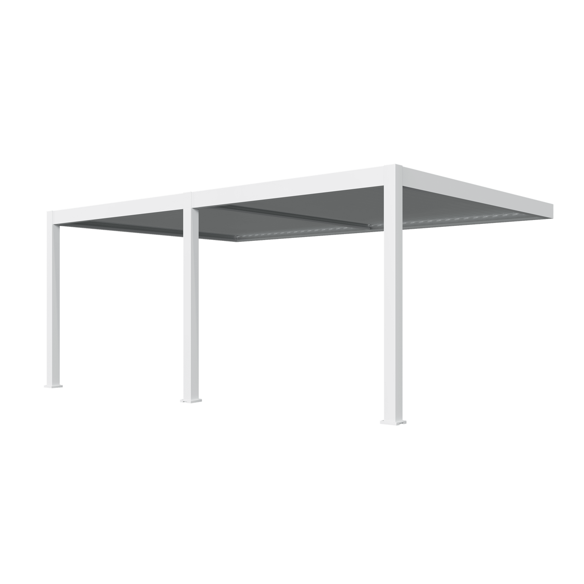 Orion Premium muurbevestiging lamellen overkapping 400x600 cm elektrisch - Wit