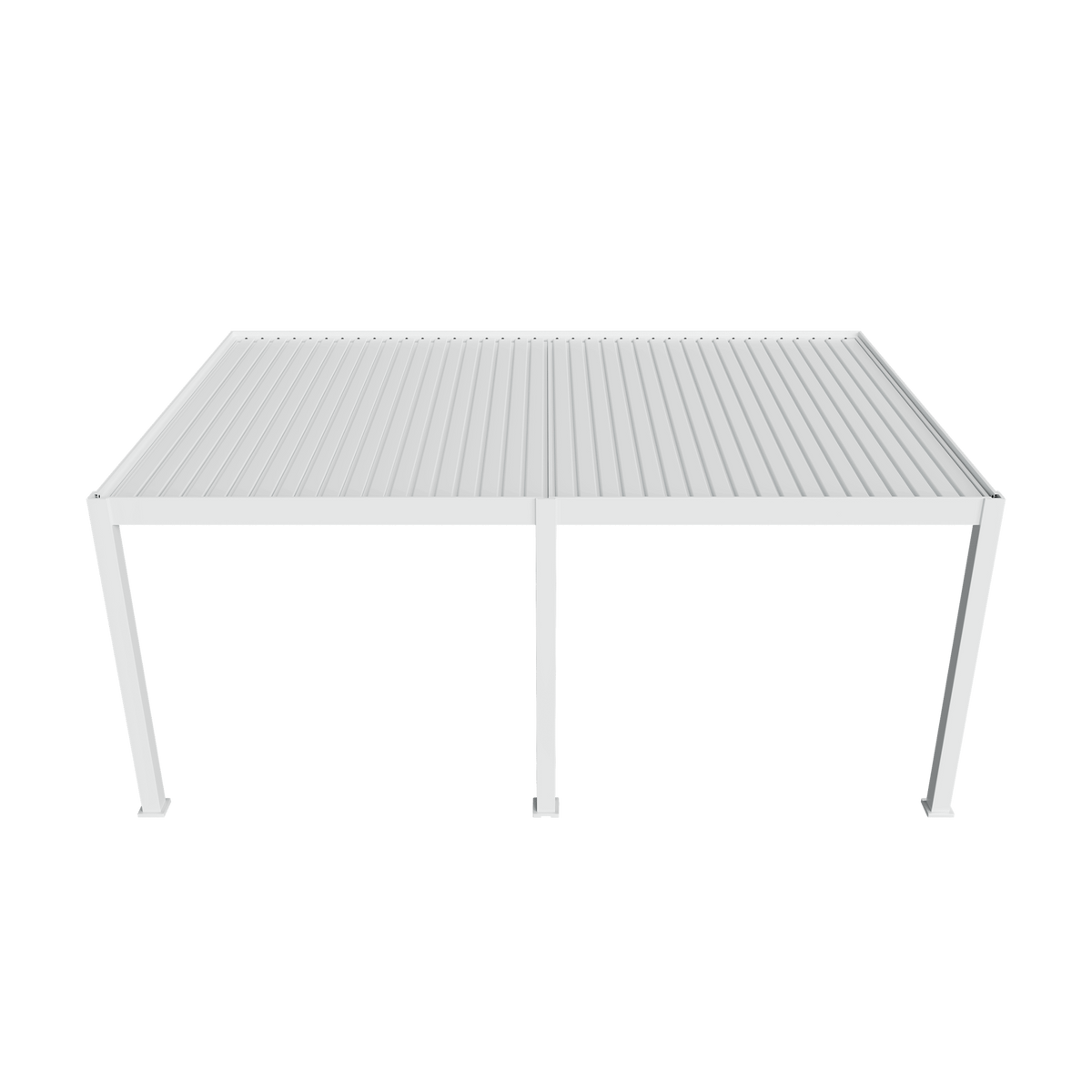 Orion Premium muurbevestiging lamellen overkapping 400x600 cm elektrisch - Wit