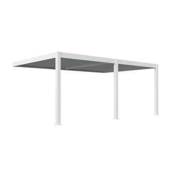 Orion Premium muurbevestiging lamellen overkapping 400x600 cm elektrisch - Wit