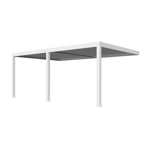 Orion Premium muurbevestiging lamellen overkapping 400x600 cm elektrisch - Wit