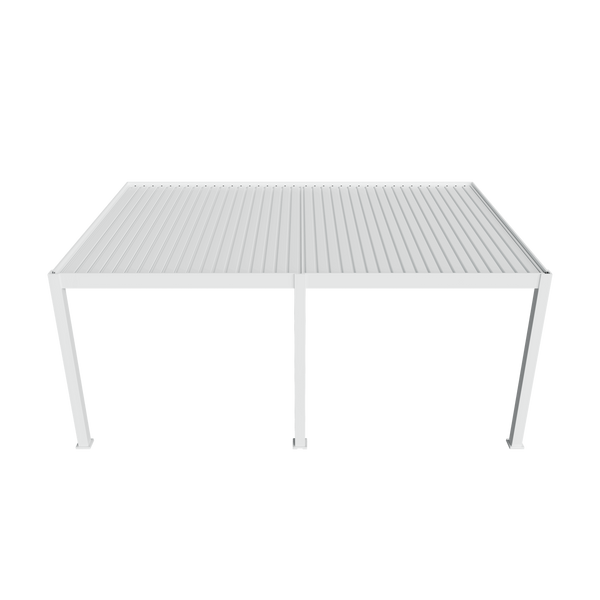 Orion Premium muurbevestiging lamellen overkapping 400x600 cm elektrisch - Wit