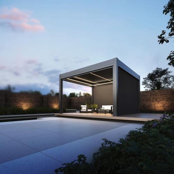 Orion Prestige vrijstaand lamellen overkapping 360x360 cm elektrisch - Wit