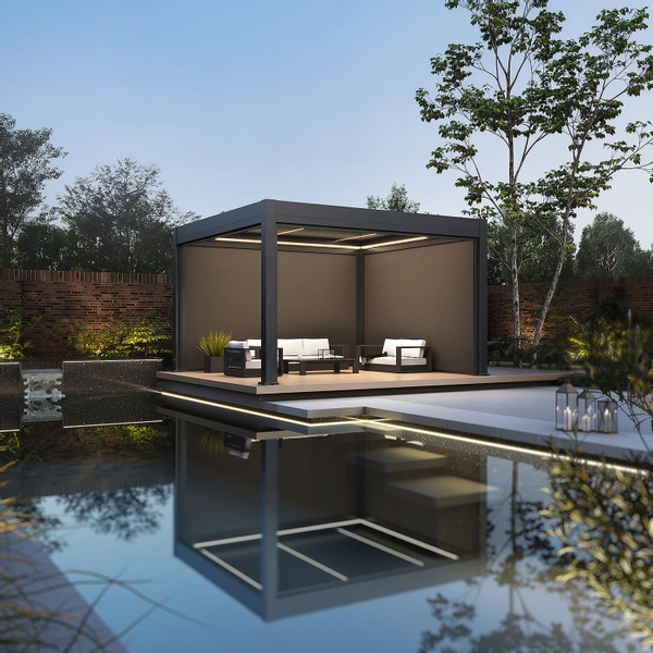 Orion Prestige vrijstaand lamellen overkapping 360x530 cm elektrisch - Wit