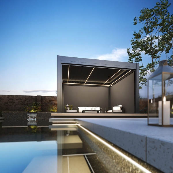 Orion Prestige vrijstaand lamellen overkapping 400x600 cm elektrisch - Wit