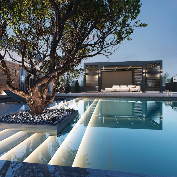 Orion Prestige vrijstaand lamellen overkapping 360x657 cm elektrisch - Antraciet