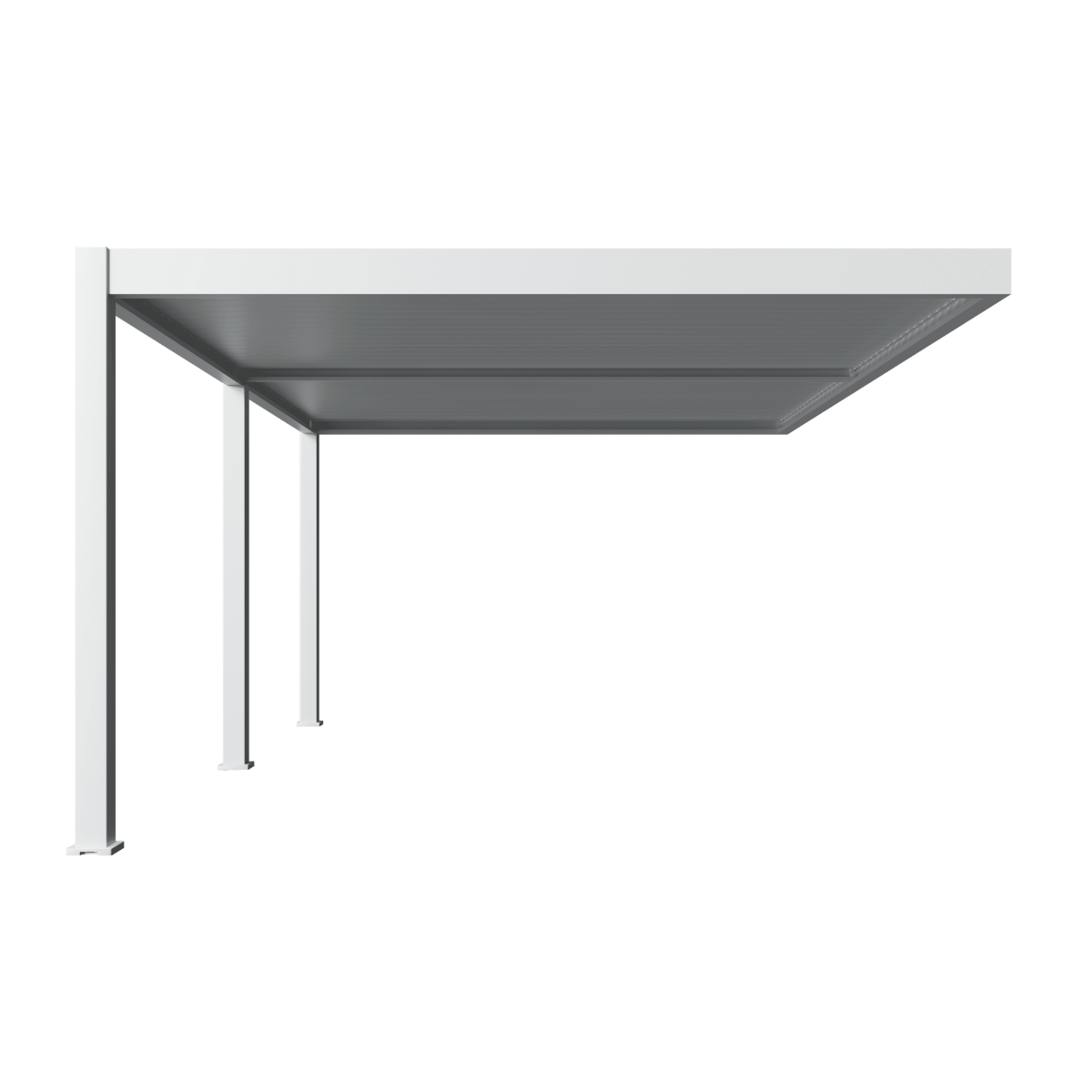 Orion Premium muurbevestiging lamellen overkapping 400x800 cm elektrisch - Wit