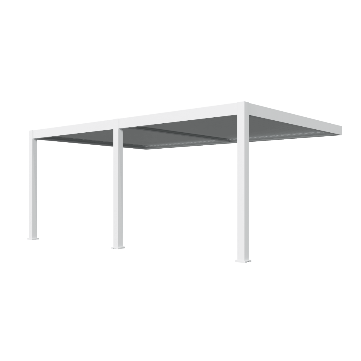 Orion Premium muurbevestiging lamellen overkapping 400x800 cm elektrisch - Wit