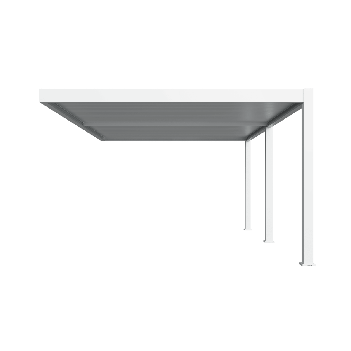 Orion Premium muurbevestiging lamellen overkapping 400x800 cm elektrisch - Wit