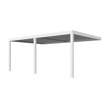 Orion Premium muurbevestiging lamellen overkapping 400x800 cm elektrisch - Wit