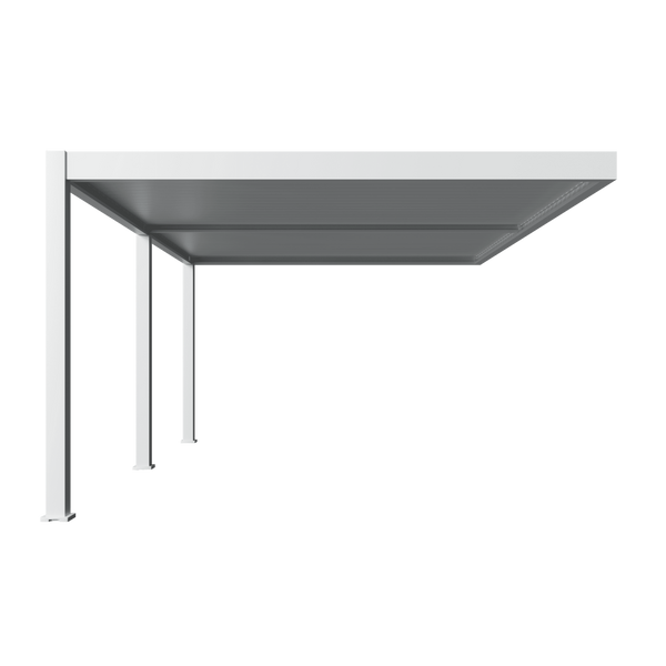 Orion Premium muurbevestiging lamellen overkapping 400x800 cm elektrisch - Wit