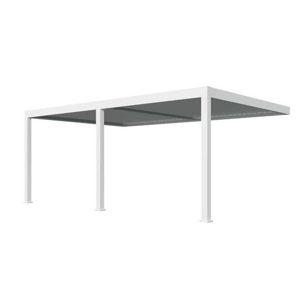 Orion Premium muurbevestiging lamellen overkapping 400x800 cm elektrisch - Wit