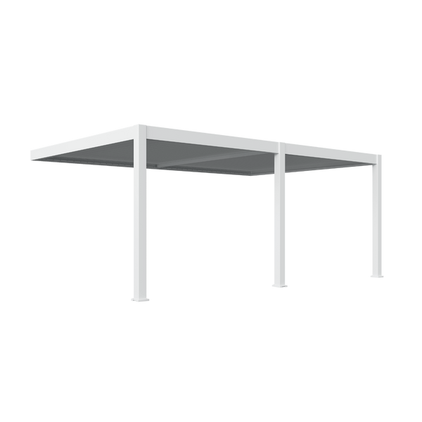Orion Premium muurbevestiging lamellen overkapping 400x800 cm elektrisch - Wit