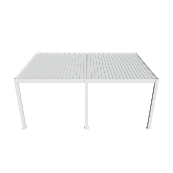 Orion Premium muurbevestiging lamellen overkapping 400x800 cm elektrisch - Wit