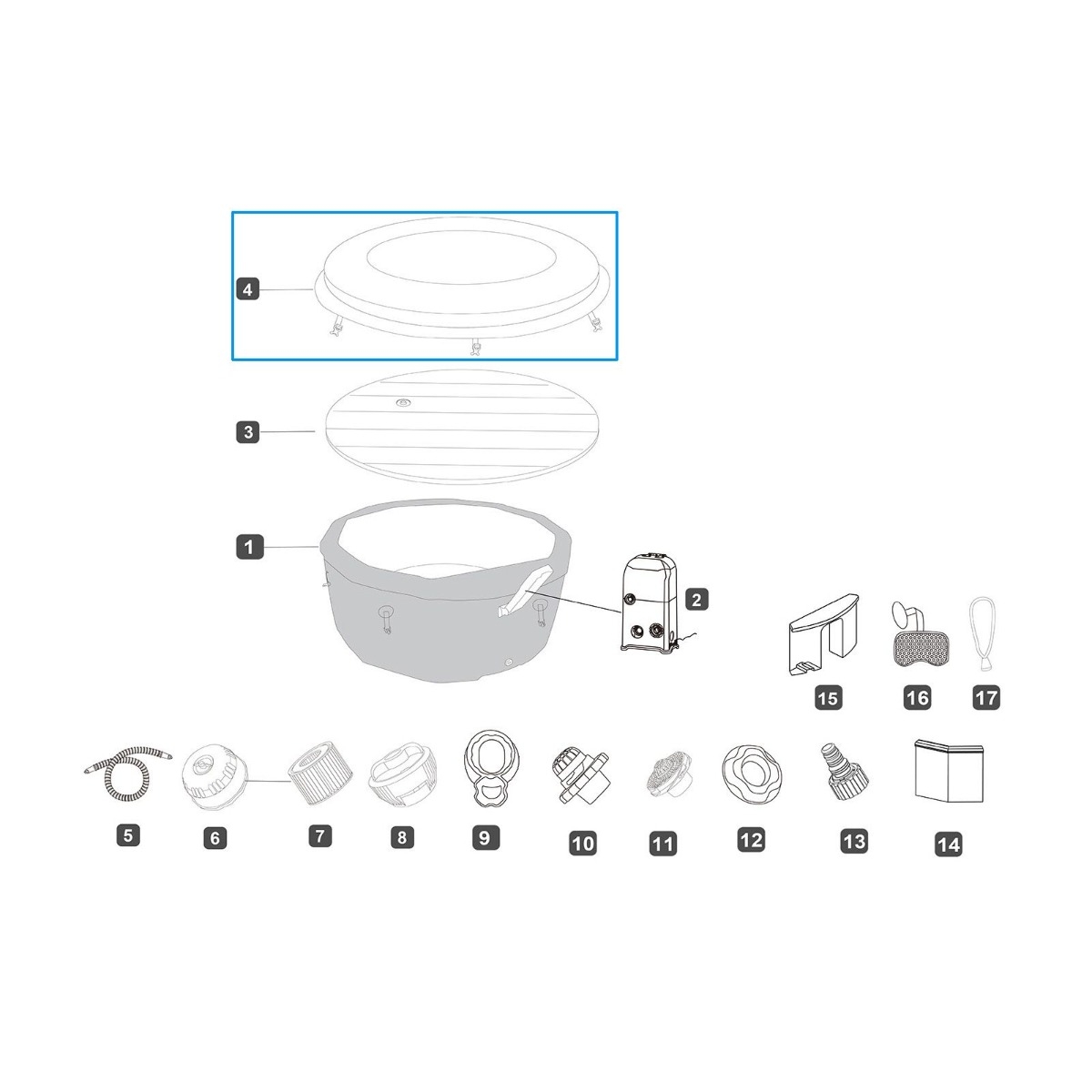 Lay-Z Spa Carrara AirJet spa cover - Ø170 cm