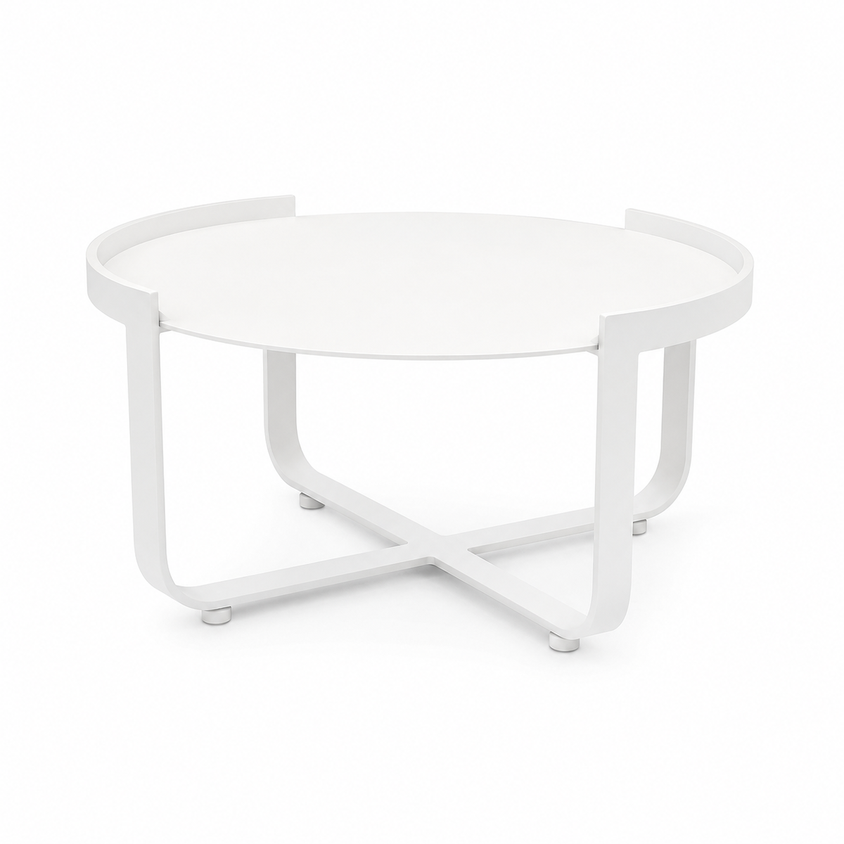STAY Natural Couchtisch – Weiß / Aluminium