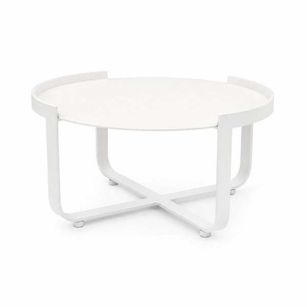STAY Natural Couchtisch – Weiß / Aluminium