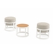 STAY Compact tuinpoef set van 3 - Light grey / white frame