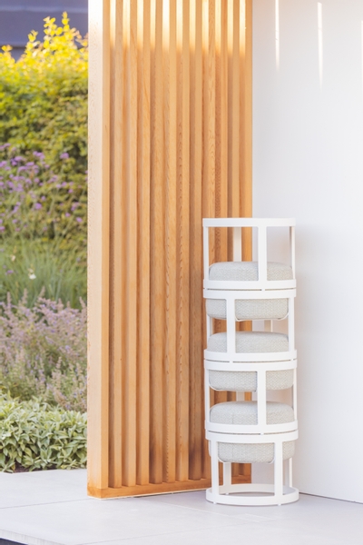 STAY Compact tuinpoef set van 3 - Light grey / white frame