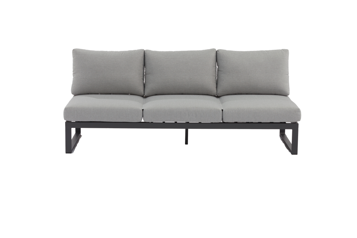 STAY Flex Triple loungebank - Ash grey / charcoal frame