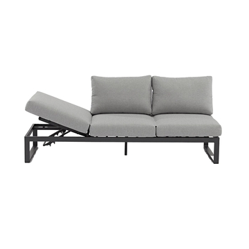STAY Flex Triple loungebank - Ash grey / charcoal frame