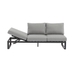 STAY Flex Triple loungebank - Ash grey / charcoal frame