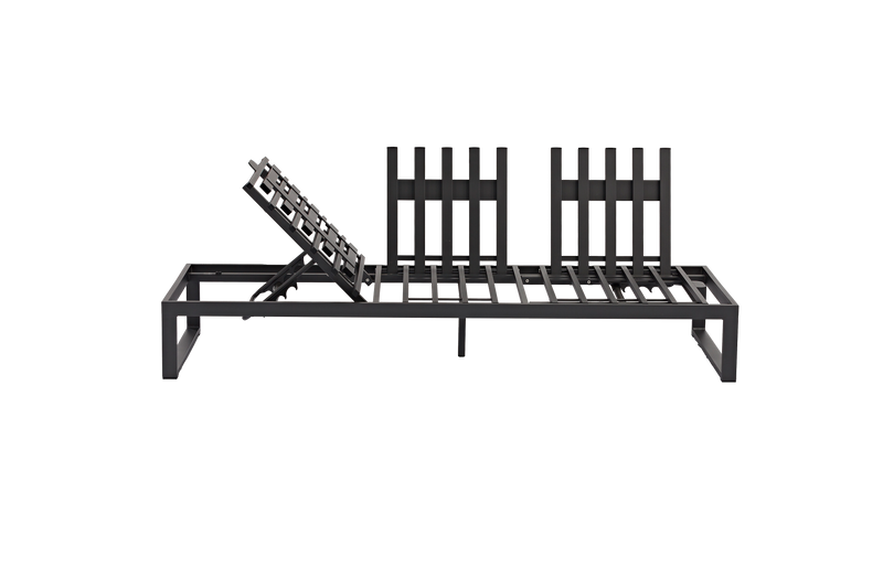 STAY Flex Triple loungebank - Ash grey / charcoal frame