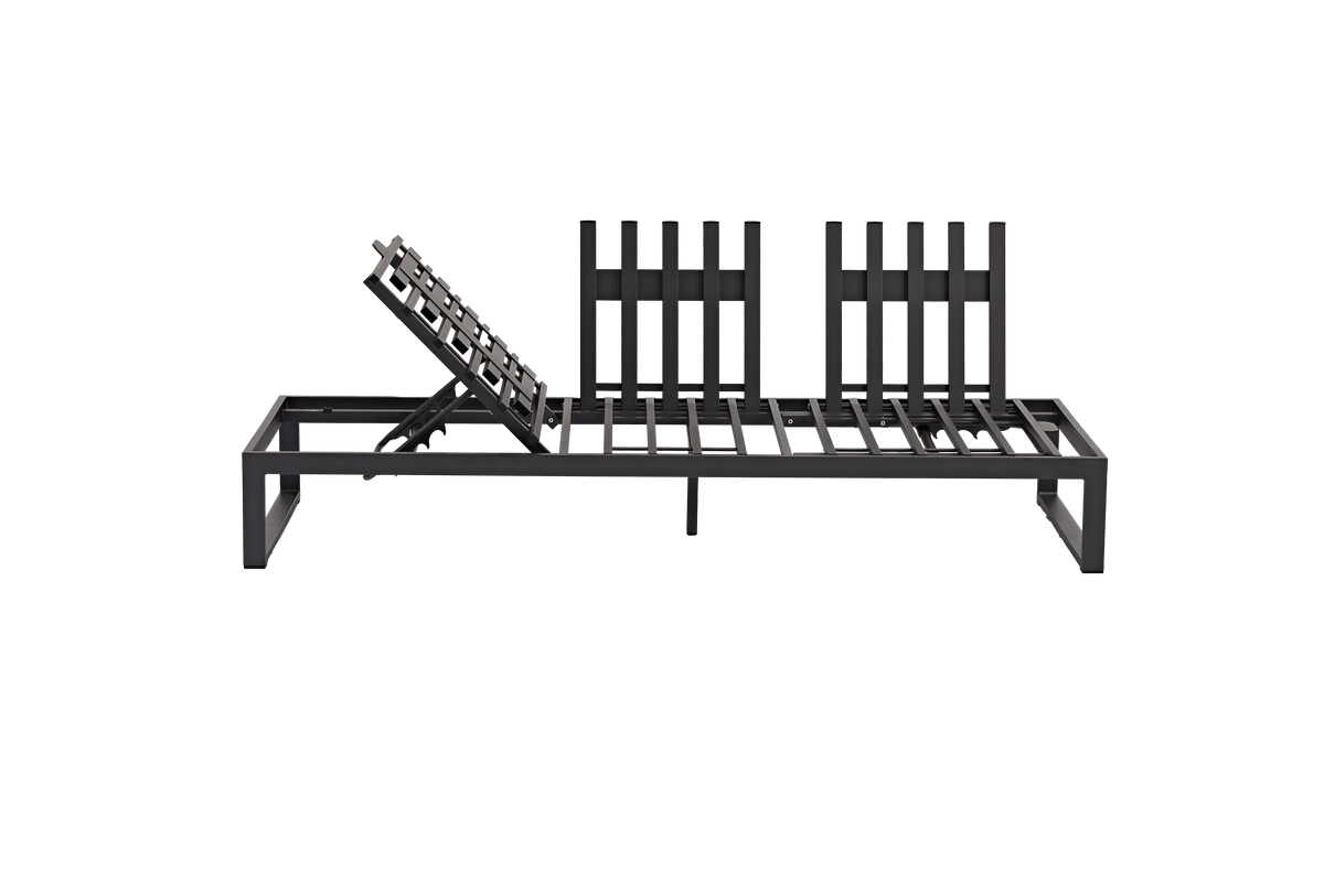 STAY Flex Triple loungebank - Stone / charcoal frame