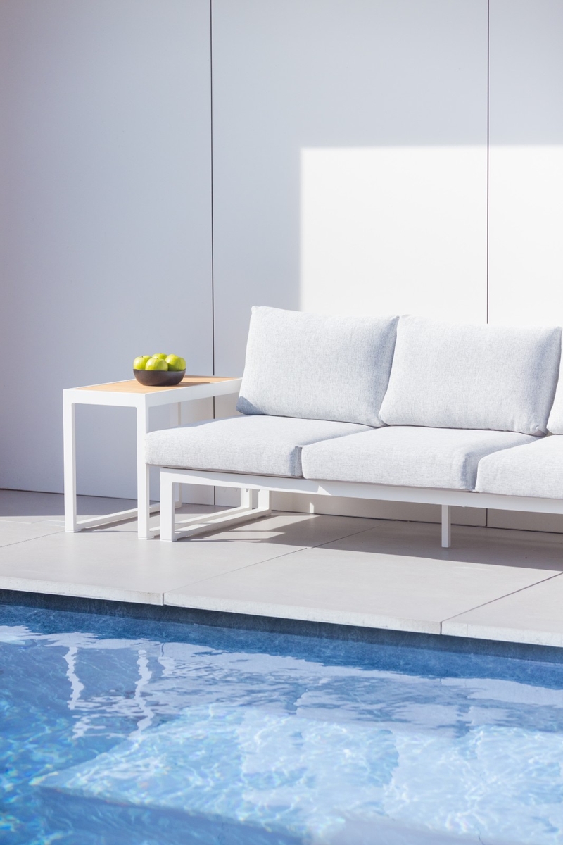 STAY Flex Triple loungebank - Stone / white frame