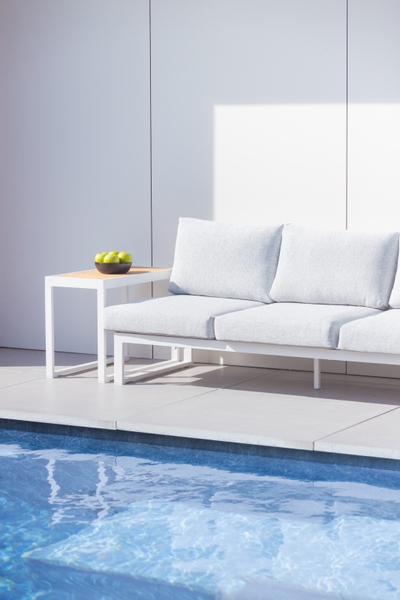 STAY Flex Triple loungebank - Stone / white frame
