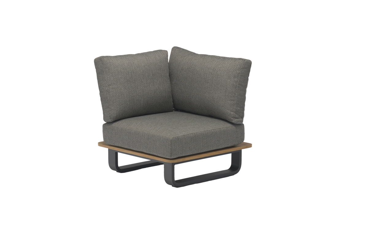 STAY Natural Corner hoekstuk loungebank - Dark grey / green rope