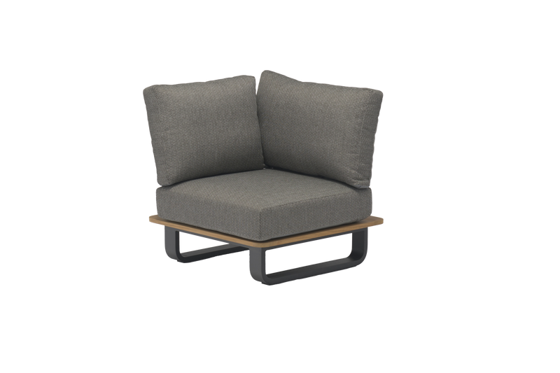 STAY Natural Corner hoekstuk loungebank - Dark grey / green rope