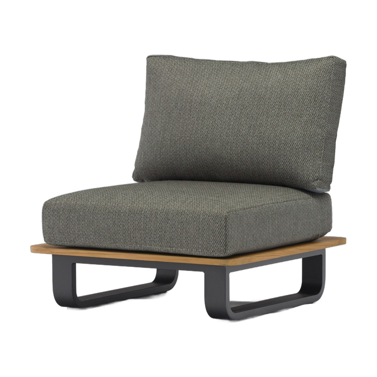 STAY Natural Single loungestoel - Dark grey / green rope