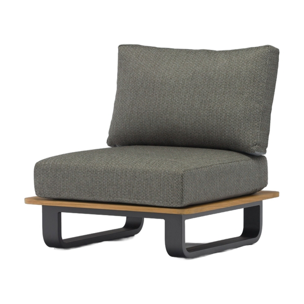 STAY Natural Single loungestoel - Dark grey / green rope