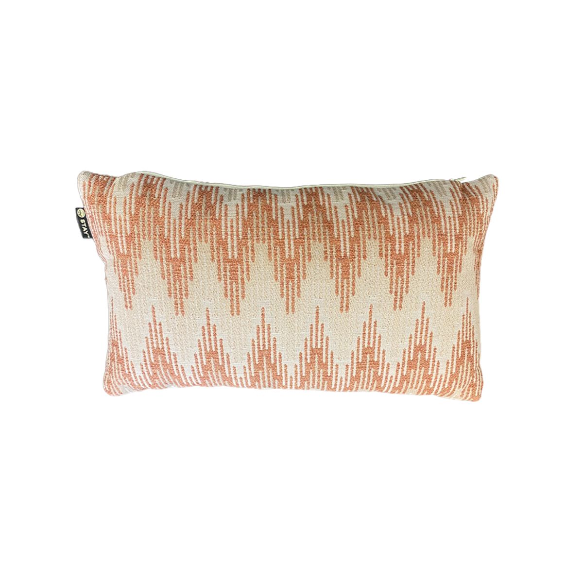 STAY decoratie tuinkussen 50x30 cm - Zigzag pintail rust