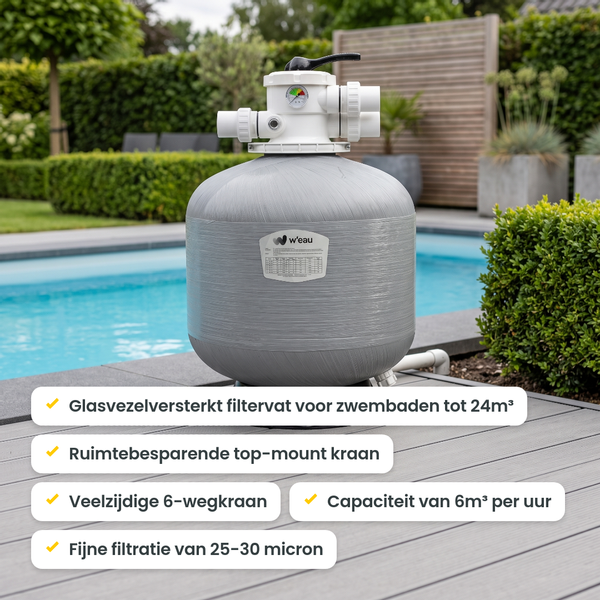 W'eau V-400 glasvezelversterkt topmount zandfilter 6m³