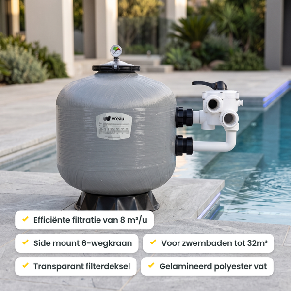 W'eau S-450 glasvezelversterkt sidemount zandfilter 8m³