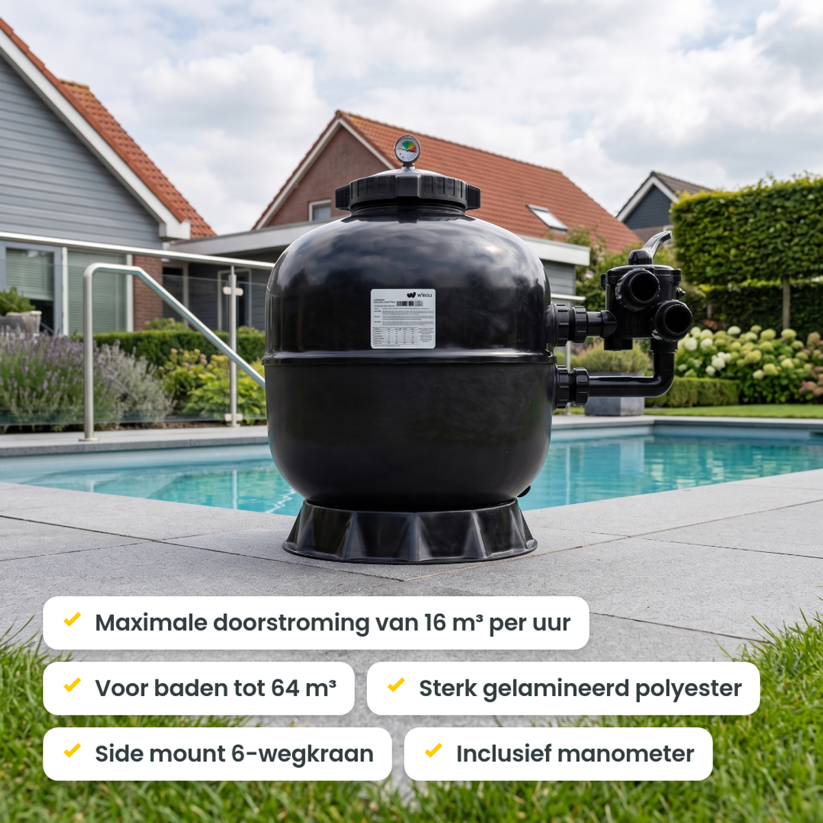 W'eau SMG-650 polyester side mount zandfilter 16m³