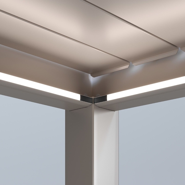 Orion Premium vrijstaand lamellen overkapping 400x800 cm elektrisch - Zand