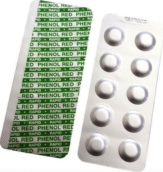 Phenol Red pH tabletten voor manuele tester - 100 stuks